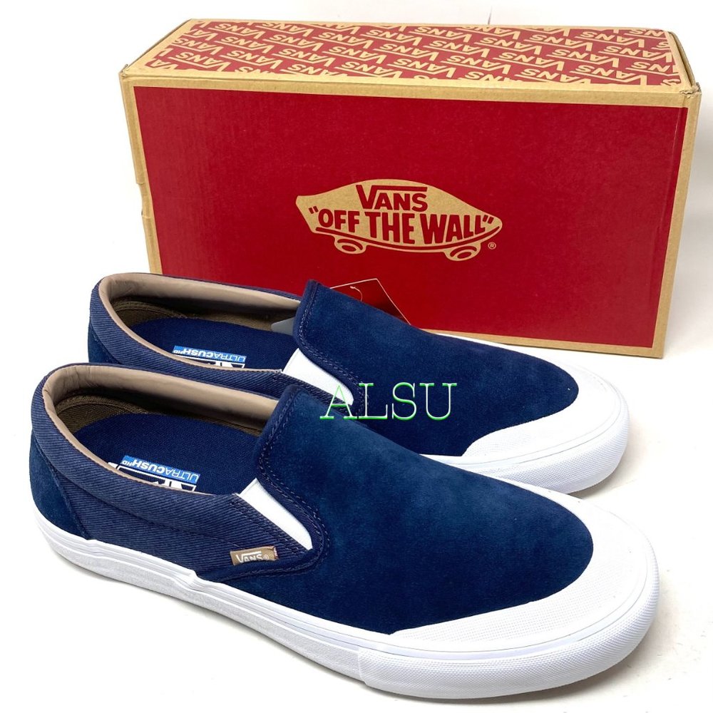 VANS Slip-On Pro Suede Canvas Twill Blue Women's - Picture 7 of 10